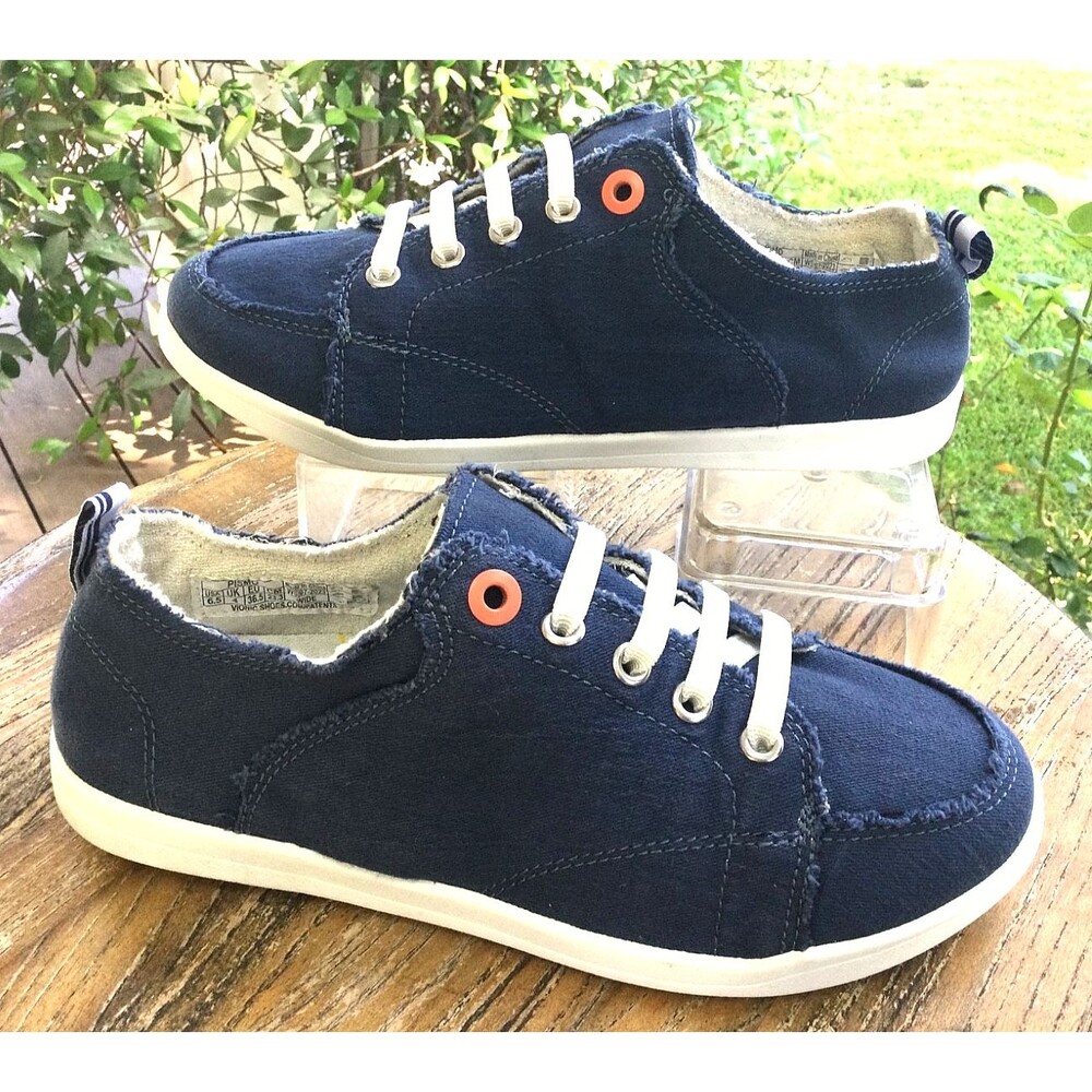 VIONIC Beach Size 6.5 Pismo Canvas Sneaker Navy Women Orthoheel Arch Support